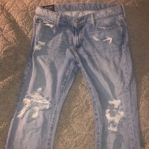 Abercrombie and Fitch men’s ripped blue jeans